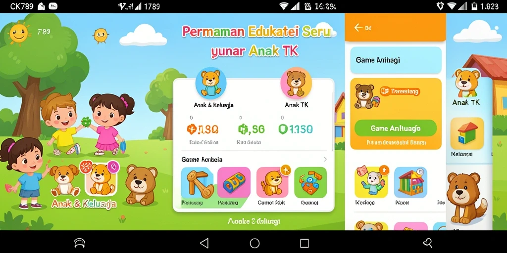 Antarmuka menarik dari CK789 dengan berbagai permainan edukatif.
