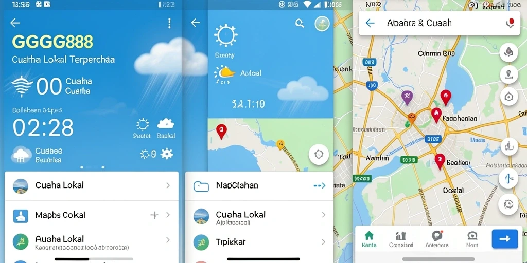 Tampilan antarmuka fungsi cuaca Lokal GGG888 yang informatif.