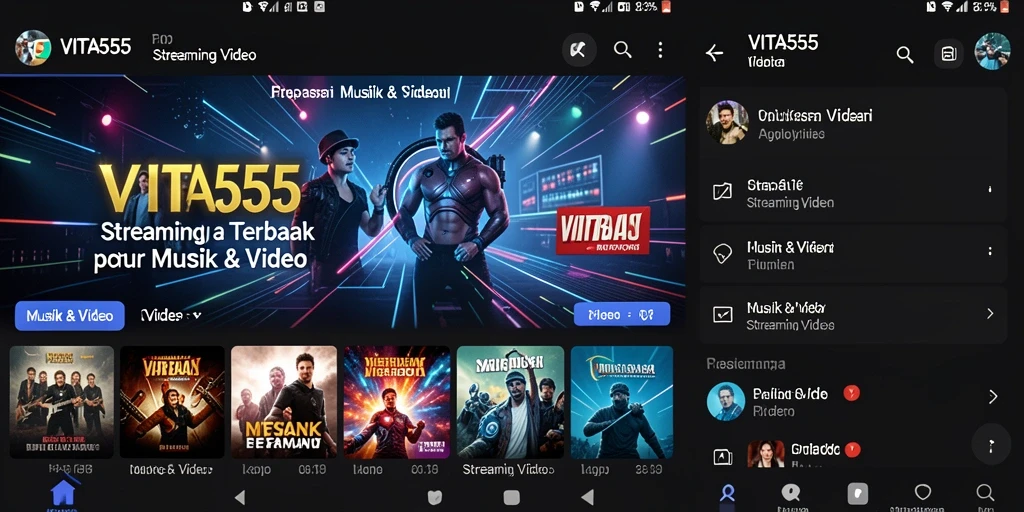 Antarmuka VITA555 menampilkan fitur streaming video yang intuitif dan menarik.