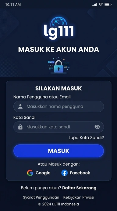 Tampilan halaman login lg111